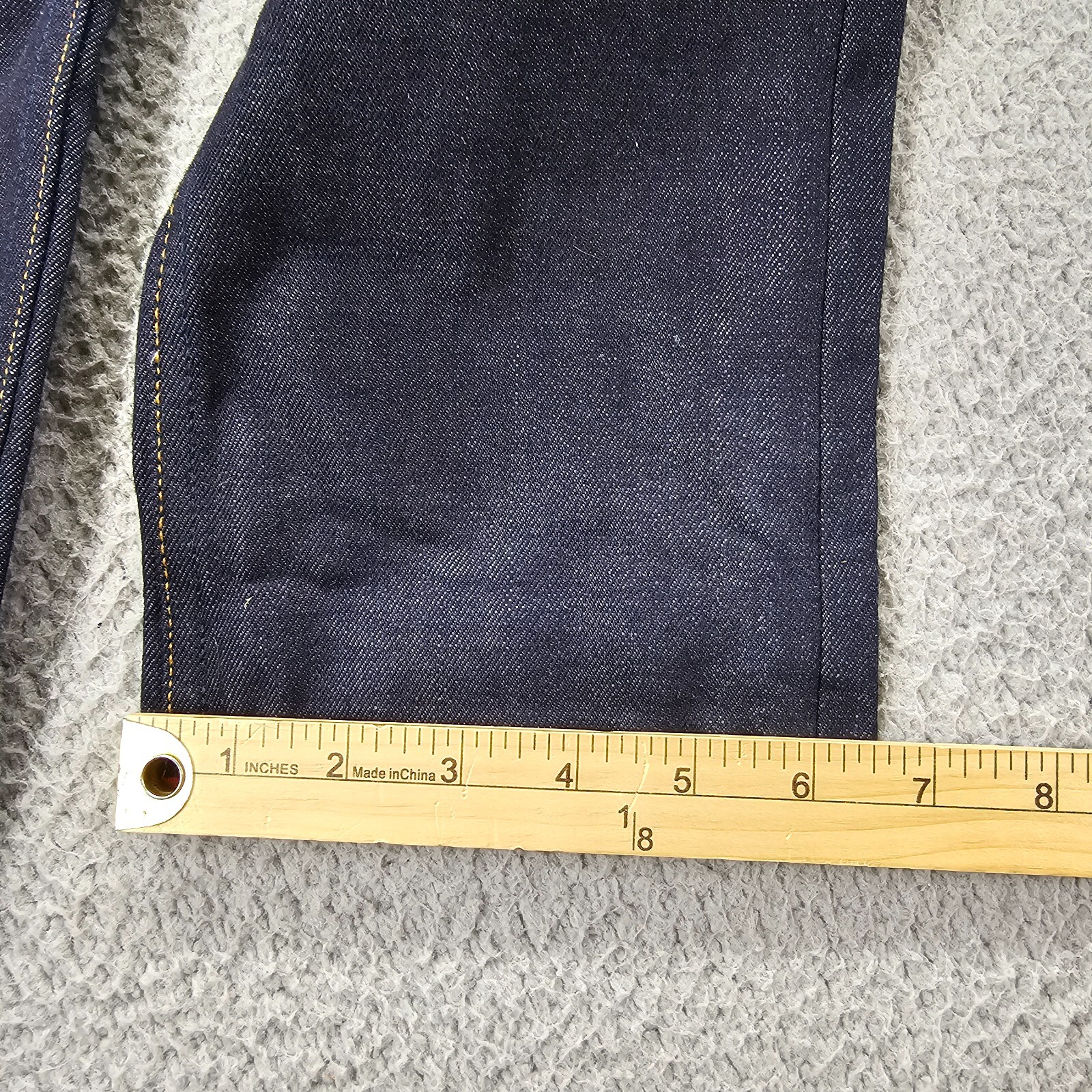Gustin Selvedge Jeans Mens 31×34 Blue Dark Wash Denim Skinny Button Fly USA