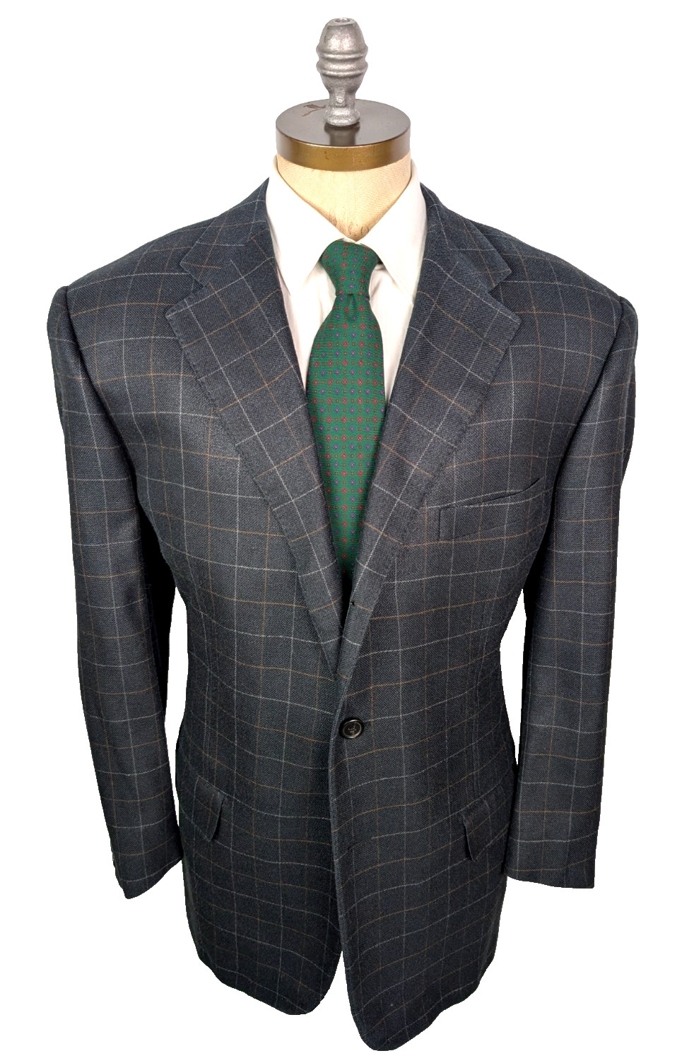 CORNELIANI Sport Coat Silk & Wool Check Dual Vent Sz 58R IT 48R US Made in Italy