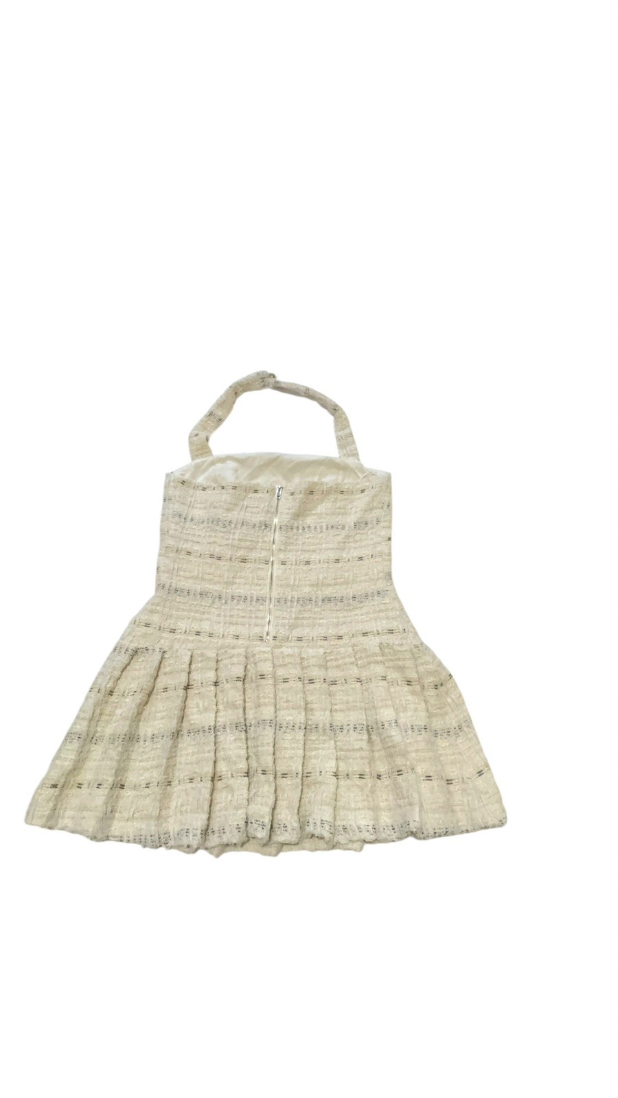 NWT Aqua Women’s Ivory Tweed Halter Mini Dress Size M