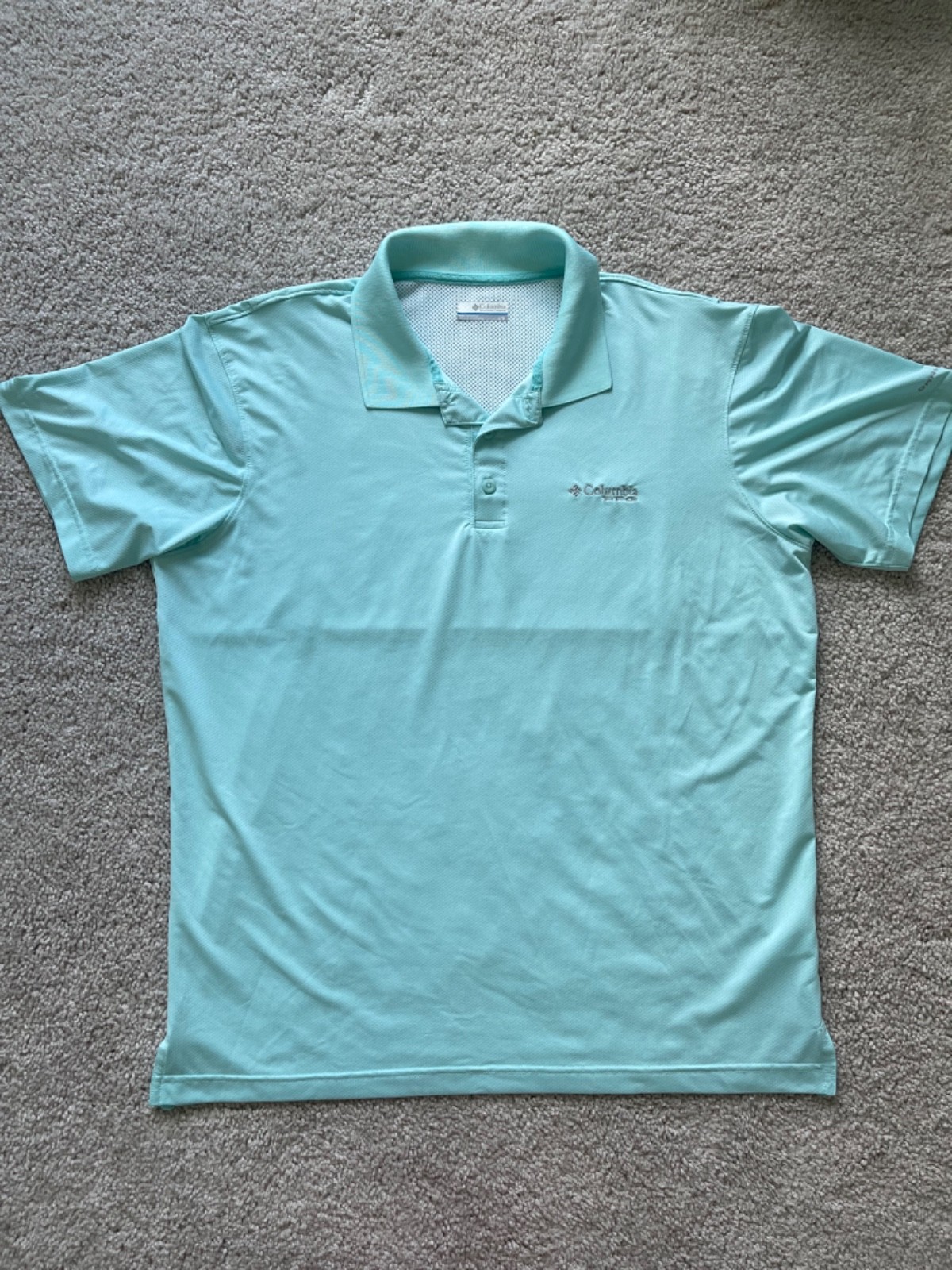 mens columbia omni shade shirt large mint green