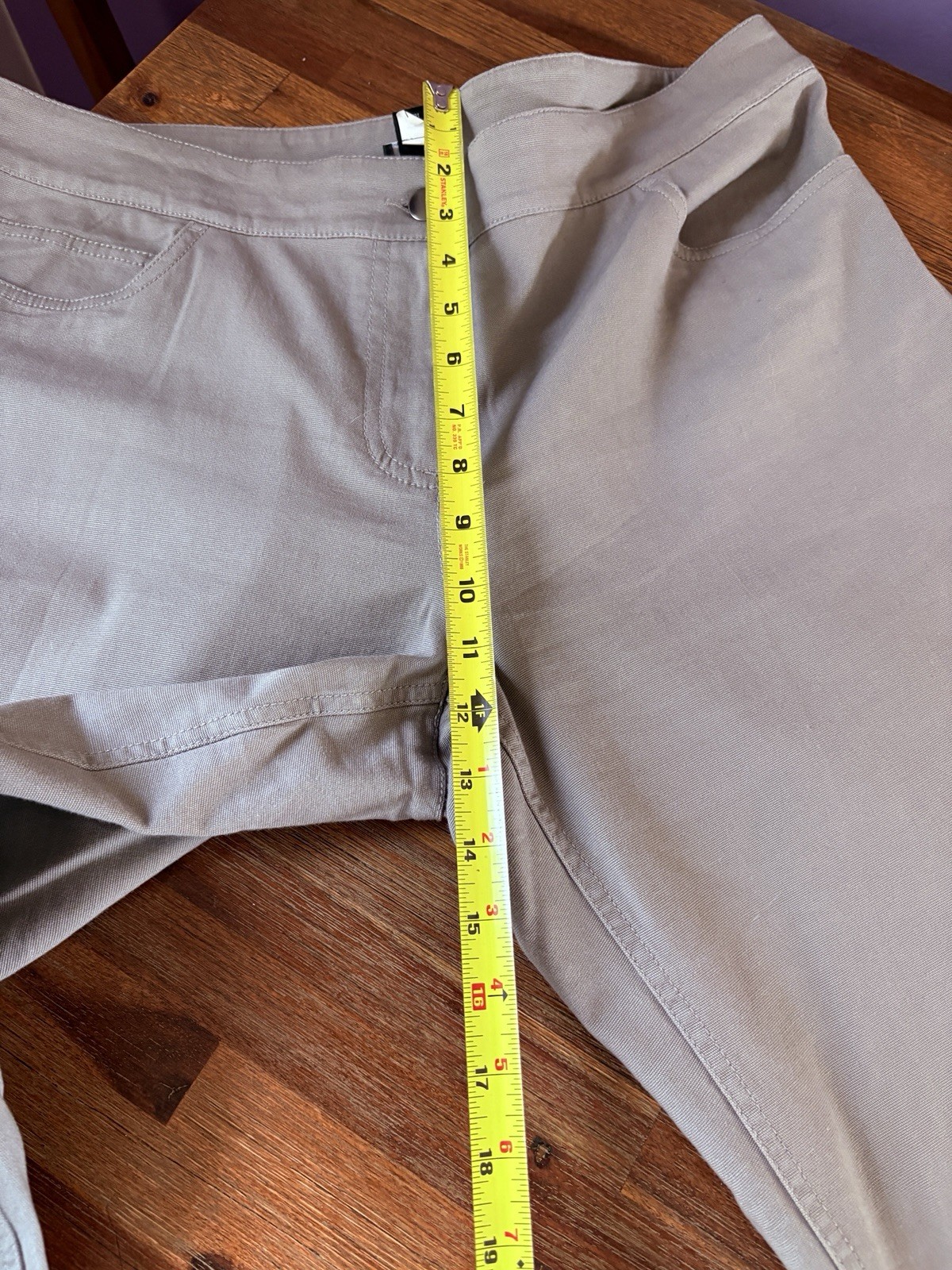 Eileen Fisher Pants Taupe Size Large Wide Leg 37” X 31” 97% Cotton / 3% Spandex