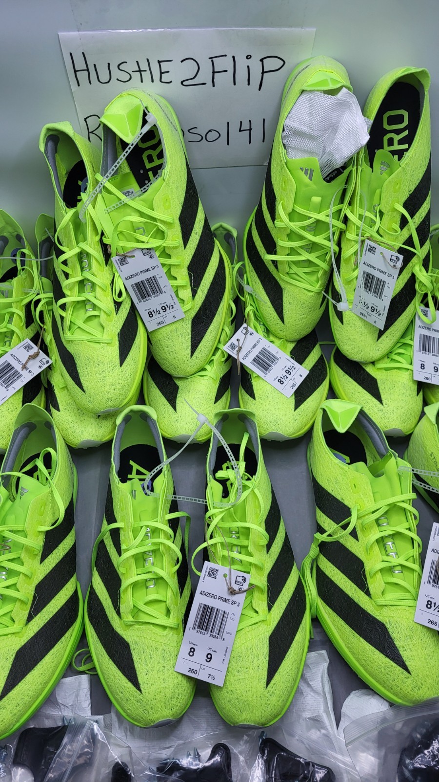 (8) Pair Lot New! Adidas Adizero Prime SP 3 Track Spikes Sizes 8, 8.5 IH5800
