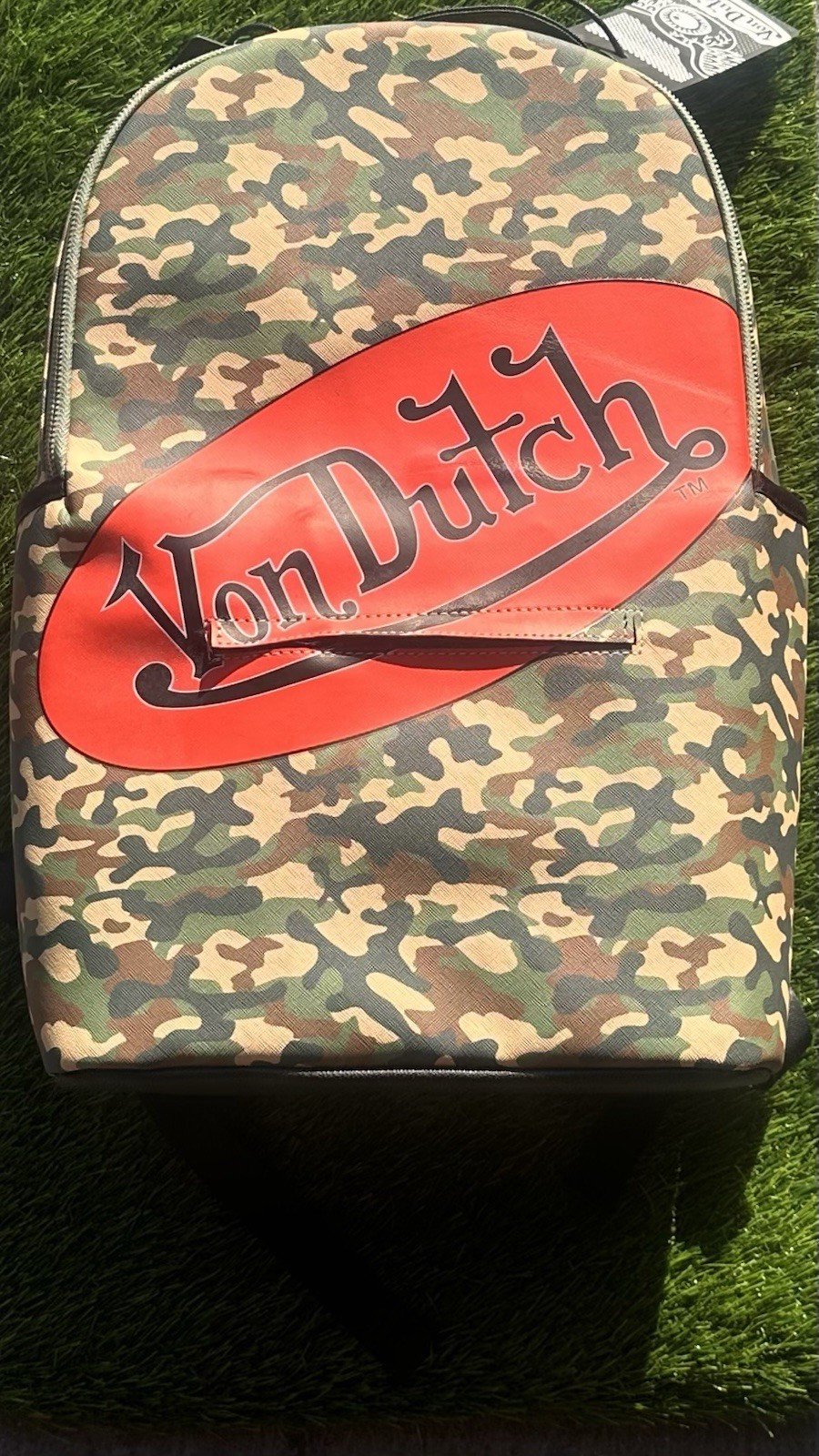 Von Dutch Camouflage Backpack Multicolor Zip Closure Adjustable Strap Unisex