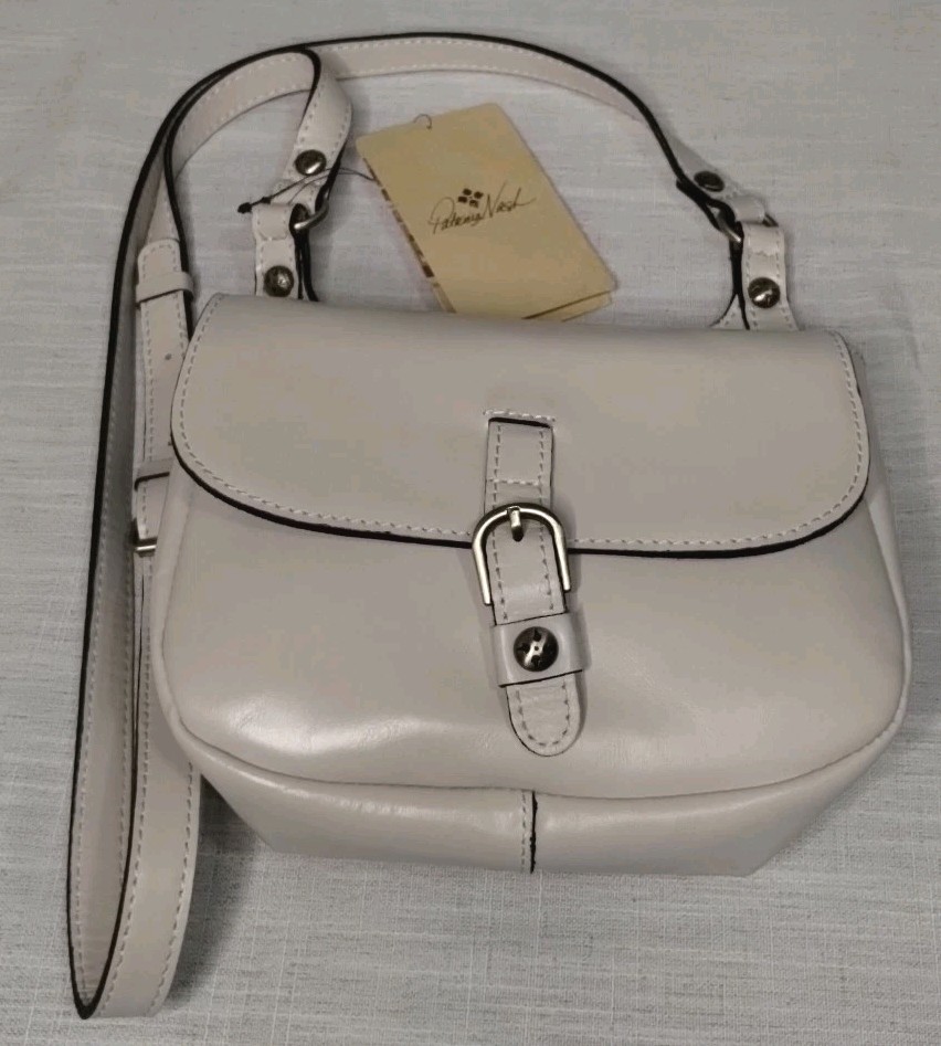 Patricia Nash Crossbody Saddle Bag Distressed Vin Leather Claretta Latte