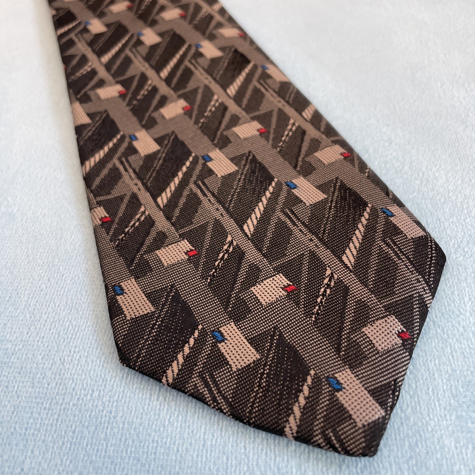 TREVIRA Collection Vintage 90s Cybergoth Made USA Tie Gray Steel Punk 3″ 58″