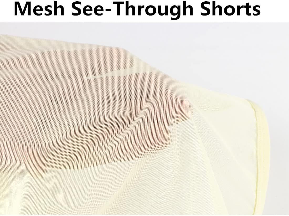 Men’s Boxer Shorts Loose Split Side Mesh See-Through Breathable Underwear Boxers