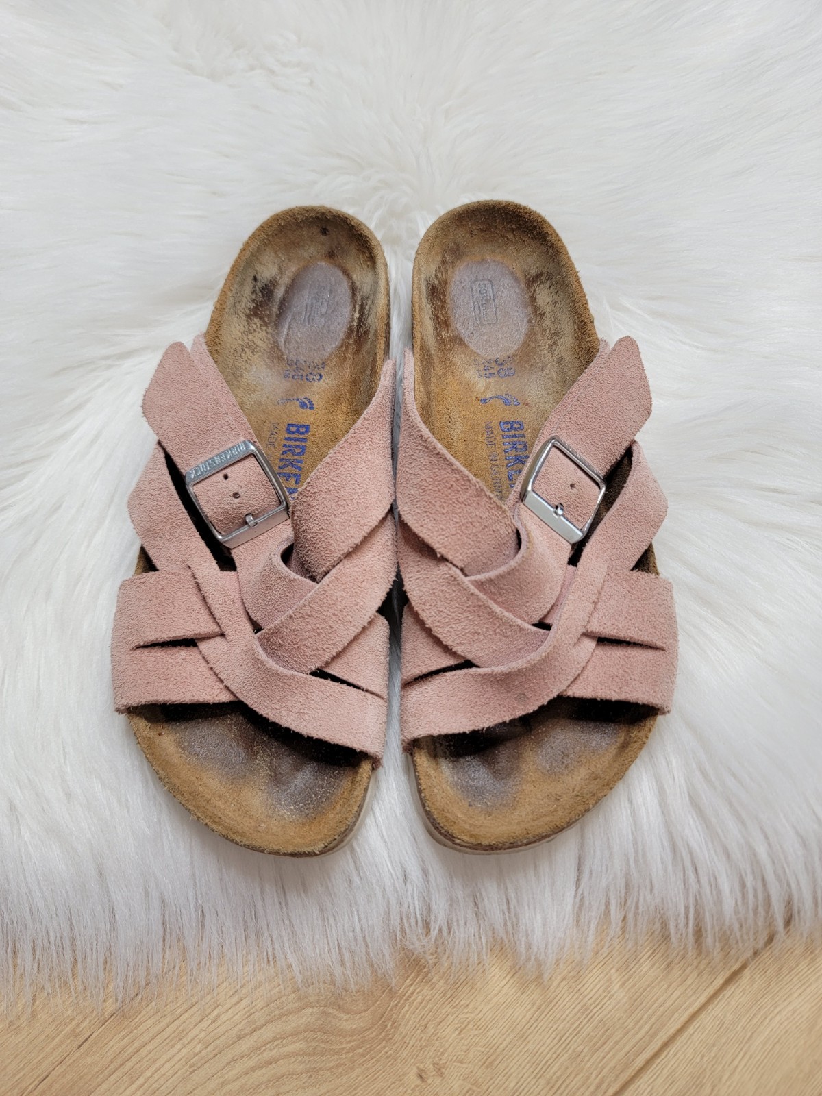 Birkenstock Lugano Soft Footbed Sandals Pink Clay Women’s Size 38 US Size 7
