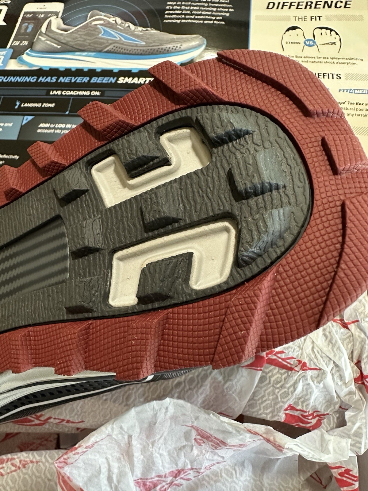 Altra Timp IQ Mens Size 8 Gray Red Zero Drop Foot Shape Atheltic Trail Shoes New