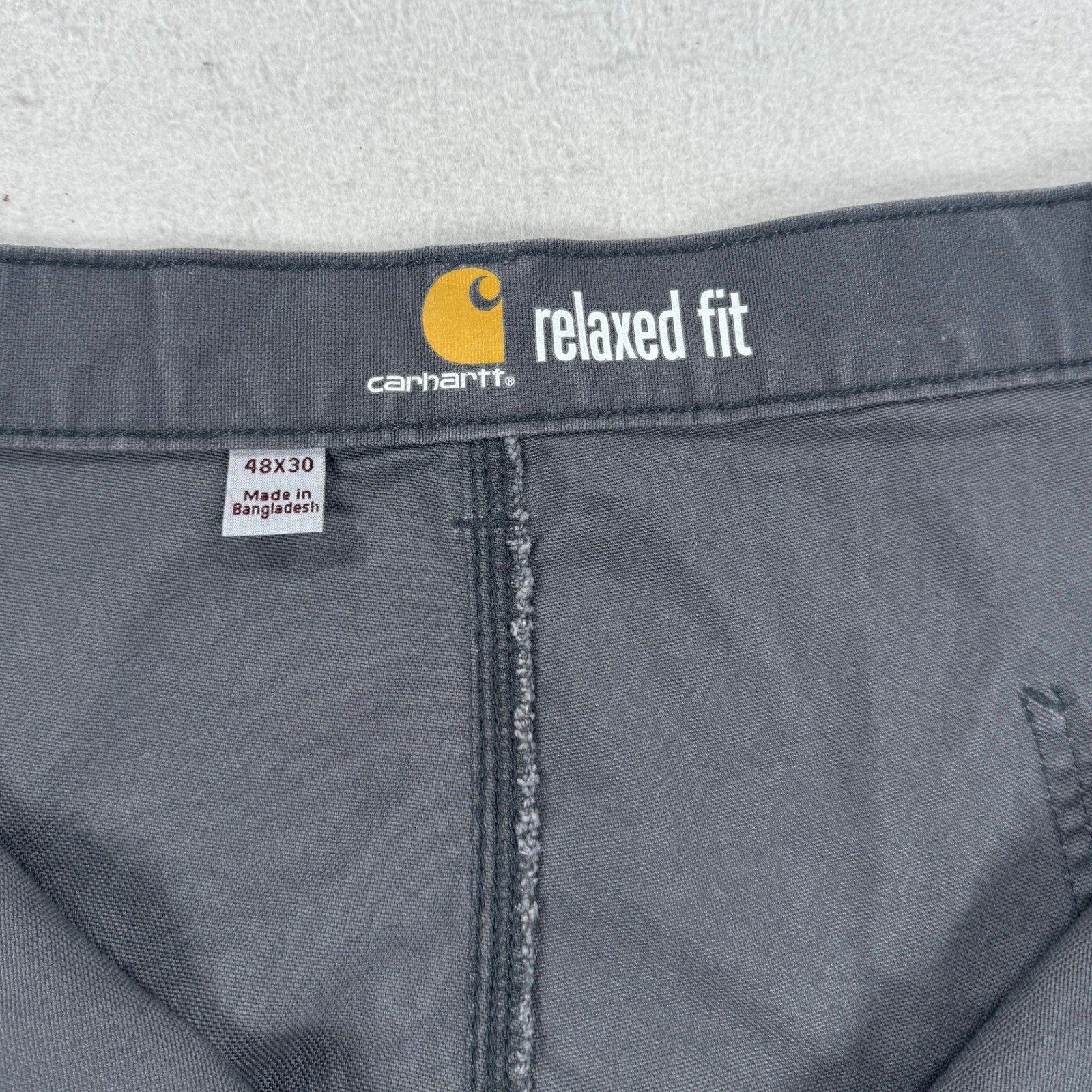 Carhartt Relaxed Fit Double Knee Work Pants Gray Canvas 48×30 Mens Trousers