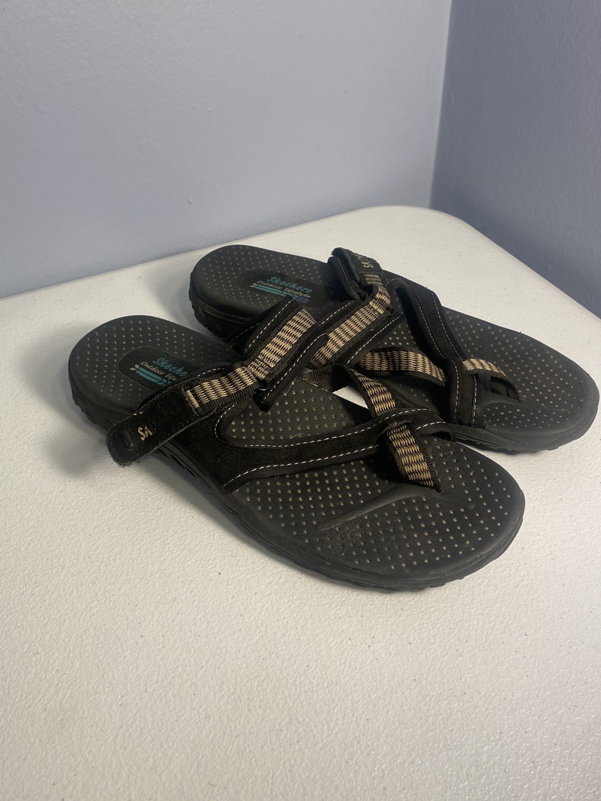 Skechers Outdoor Lifestyle Reggae Trailway Black Toe Sandal Women’s Size 9