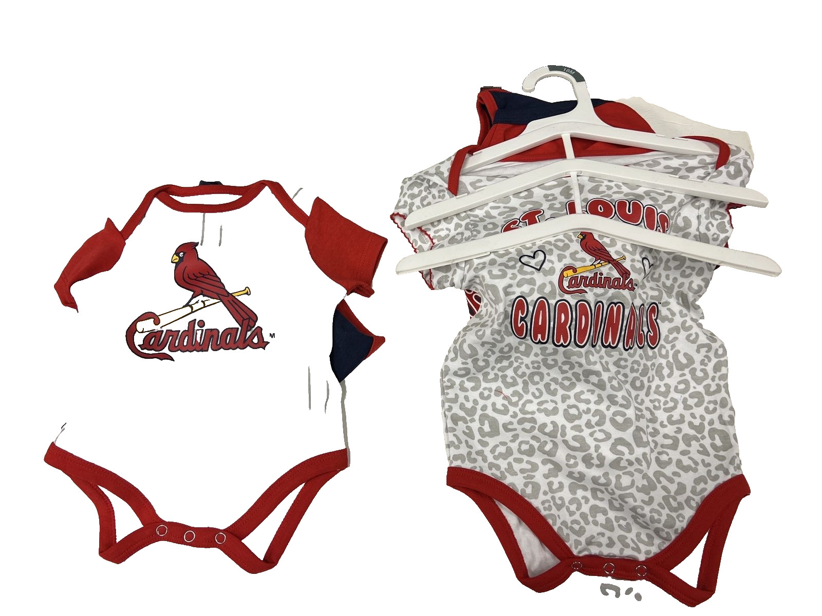 3 Pack St. Louis Cardinals baseball 3 Designs One Piece bodysuits Baby Clothing