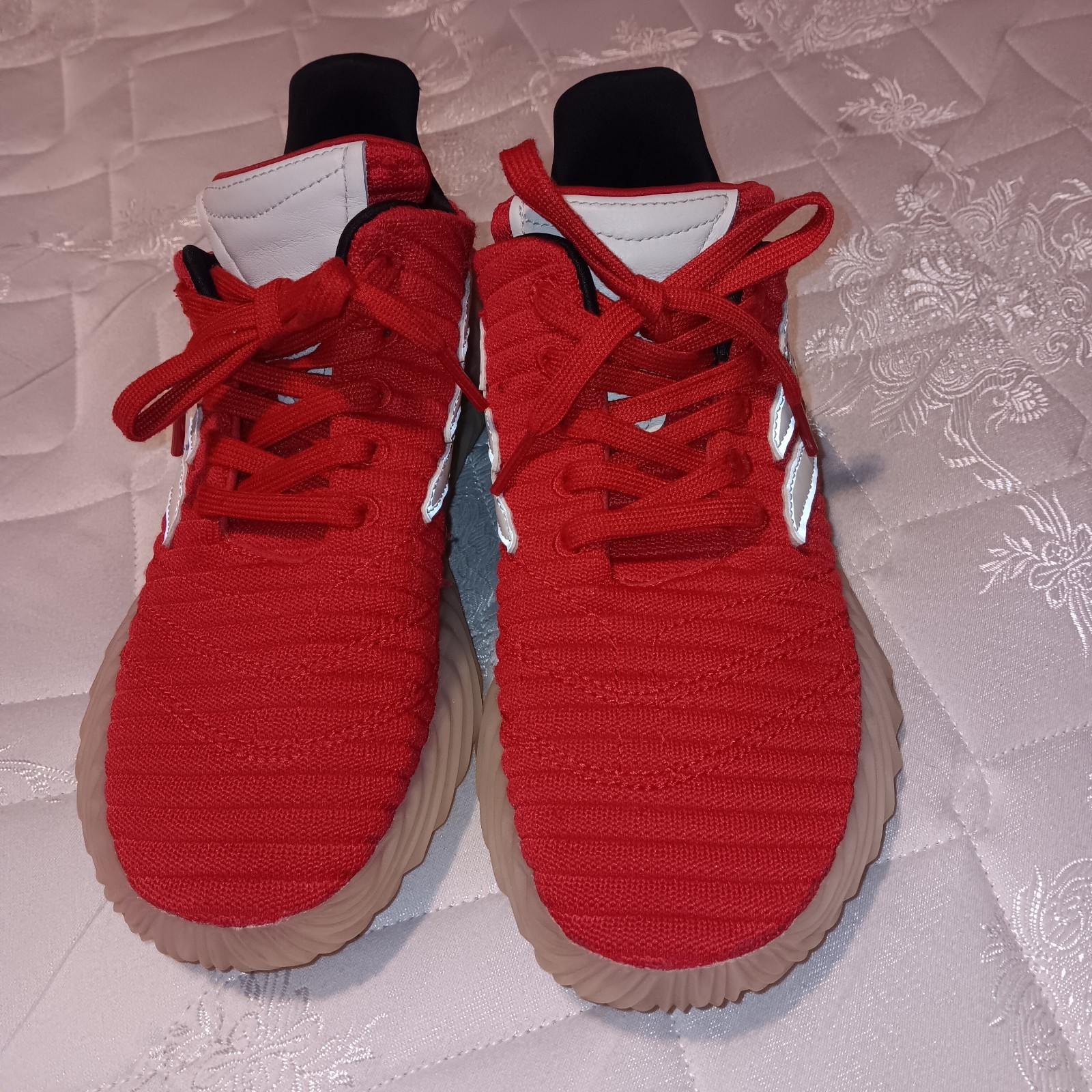 adidas Men’s Low Top Lace-Up Athletic Sneakers Red/White/Black