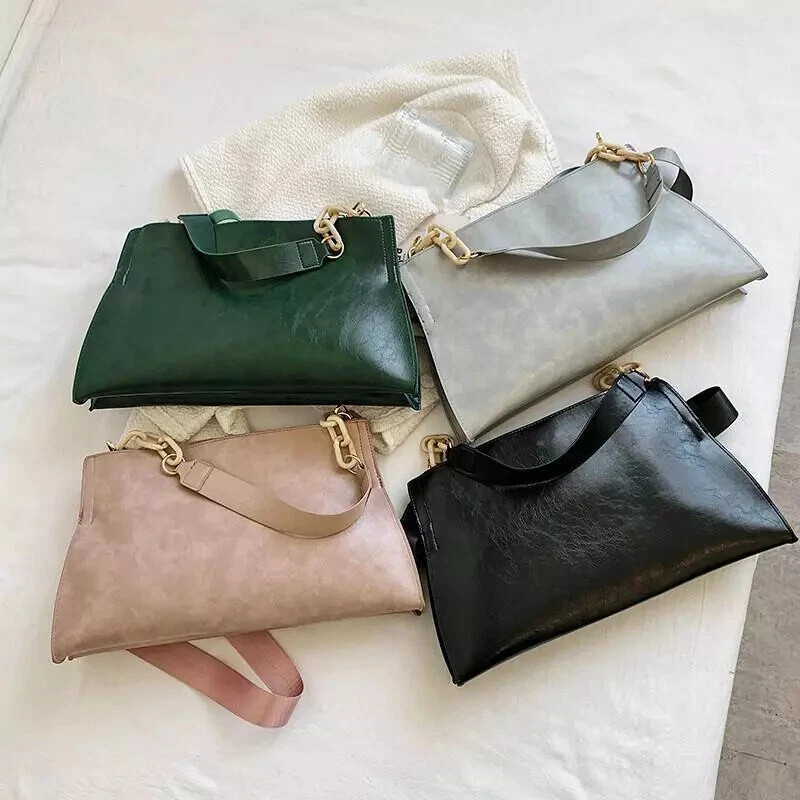 Women’s Large Capacity Soft Leather Shoulder Bag Crossbody Tote Handbag Purse