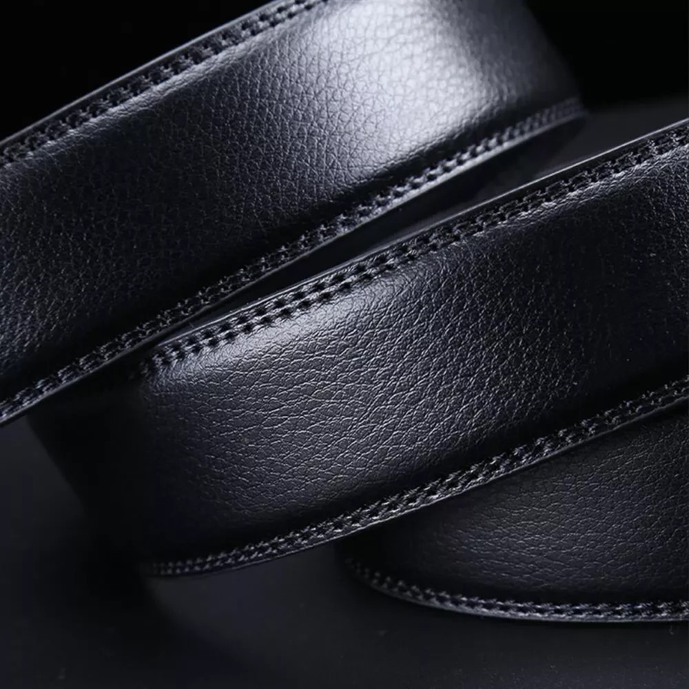 Luxury Men’s Genuine Leather Automatic Buckle Belts Waist Strap Belt Waistband