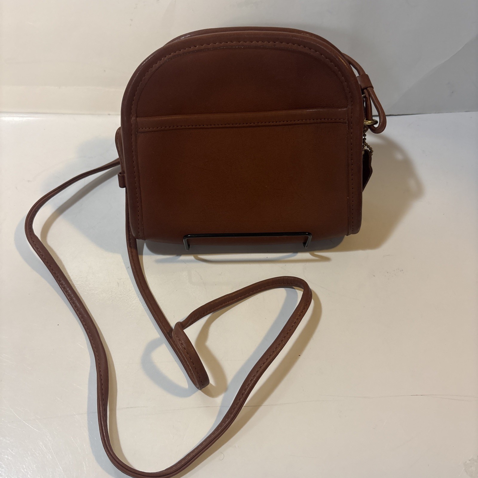 Vintage Coach Abbie Leather Crossbody Bag Glove British Tan Retro 6×6.5in