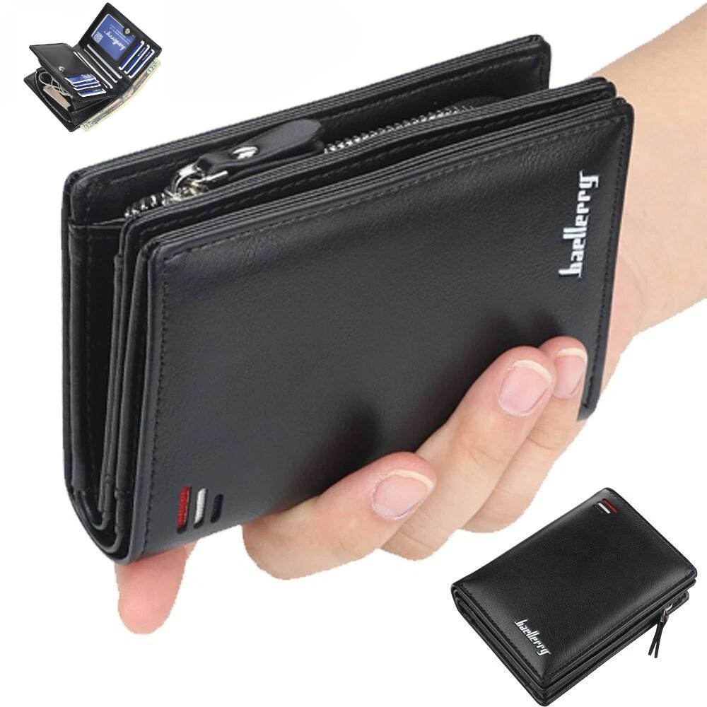 Mens RFID Waterproof Wallet Blocking Leather Credit Card ID Holder Zipper Purse