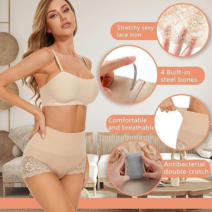 Control Knickers Tummy Shapewear Control Middle Waist Body Shaper 3XL) B5R51