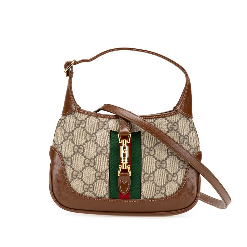 Gucci GG Supreme Ophidia Jackie 1961 Mini Handbag Shoulder Bag 2WAY 637092 Brown