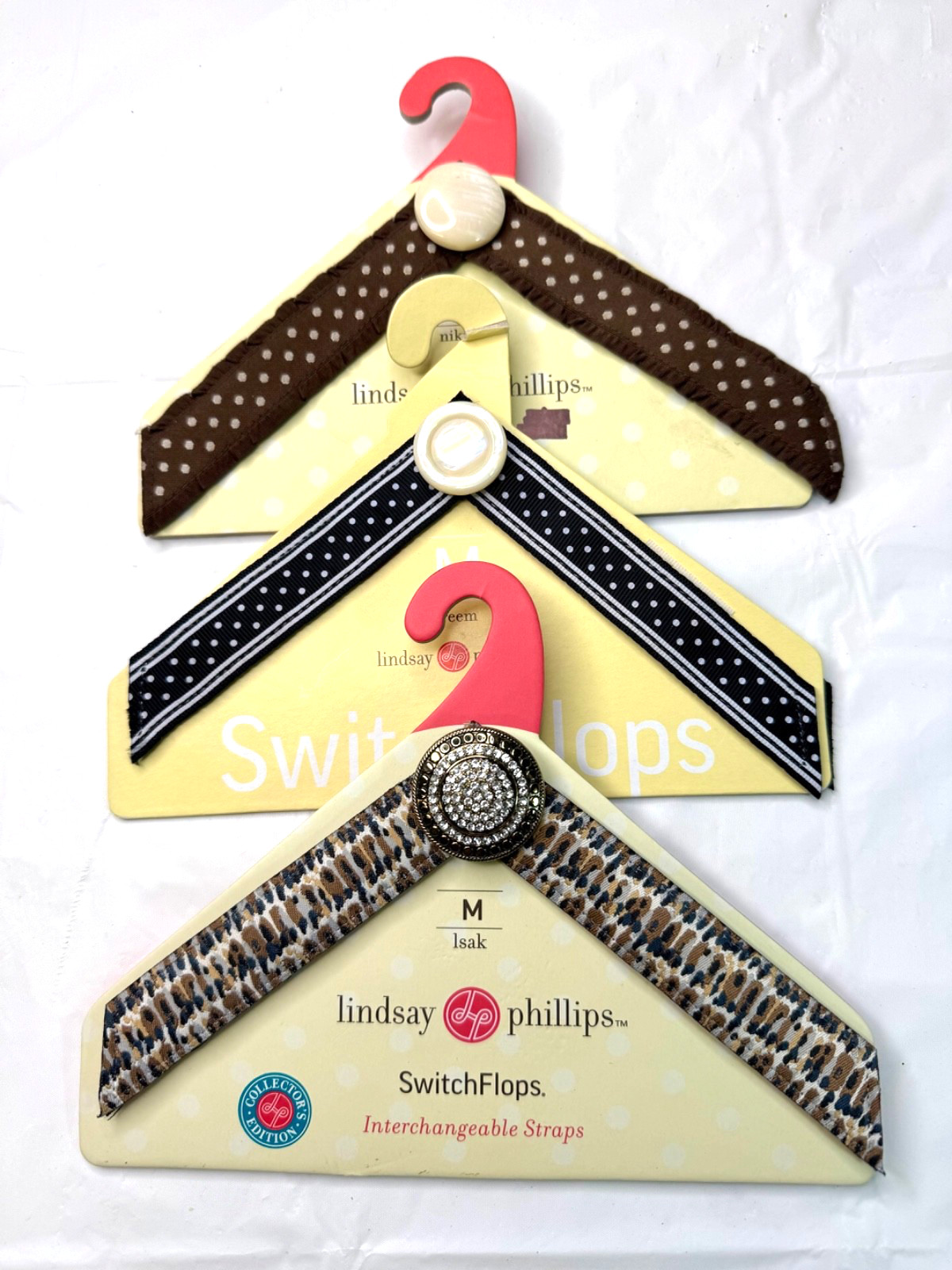 Lot of 3 Switchflops LINDSAY PHILLIPS Straps New Sz M(2) Sz L (1) Brown