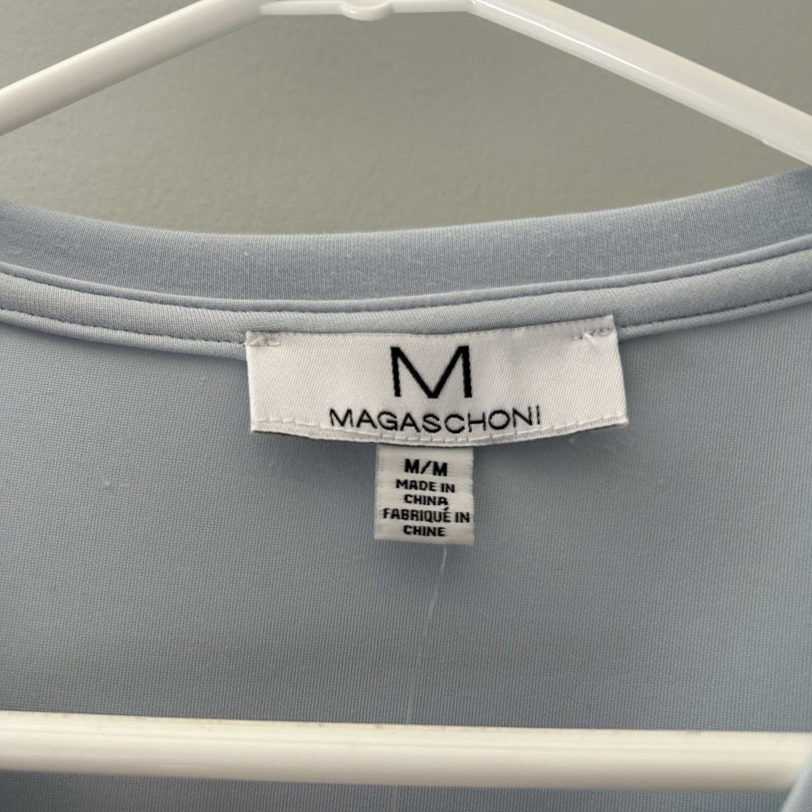 Magaschoni Blue Puff Sleeve Crew Neck Pullover Sweater Women’s NEW Size Medium