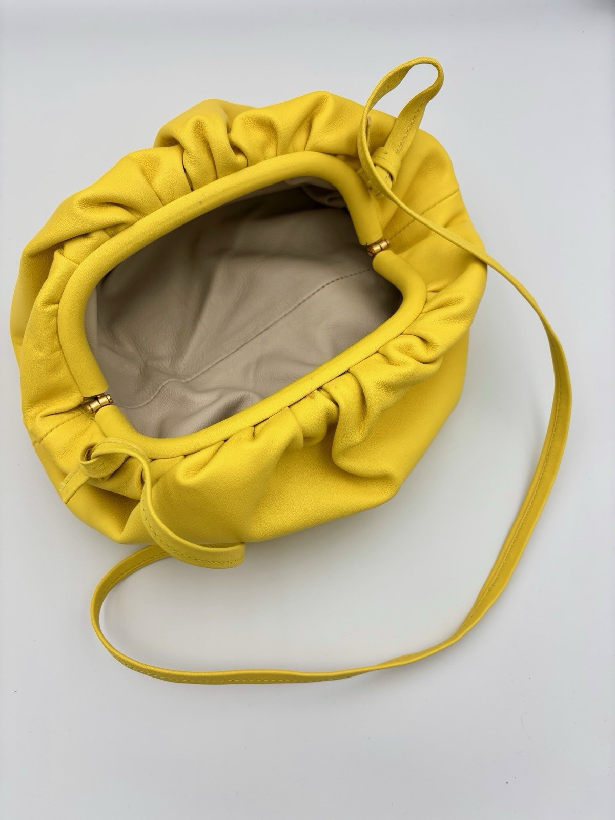 Handmade clutch bag (Bottega Veneta Pouch style) with shoulder strap