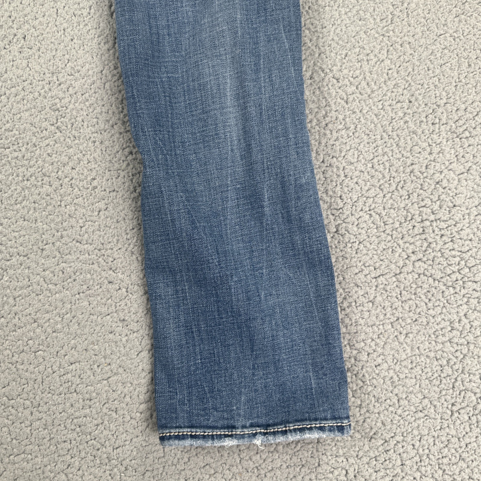 BKE Buckle Alec Slim Straight Jeans Men 32×32 Blue Stretch Whiskered Distressed