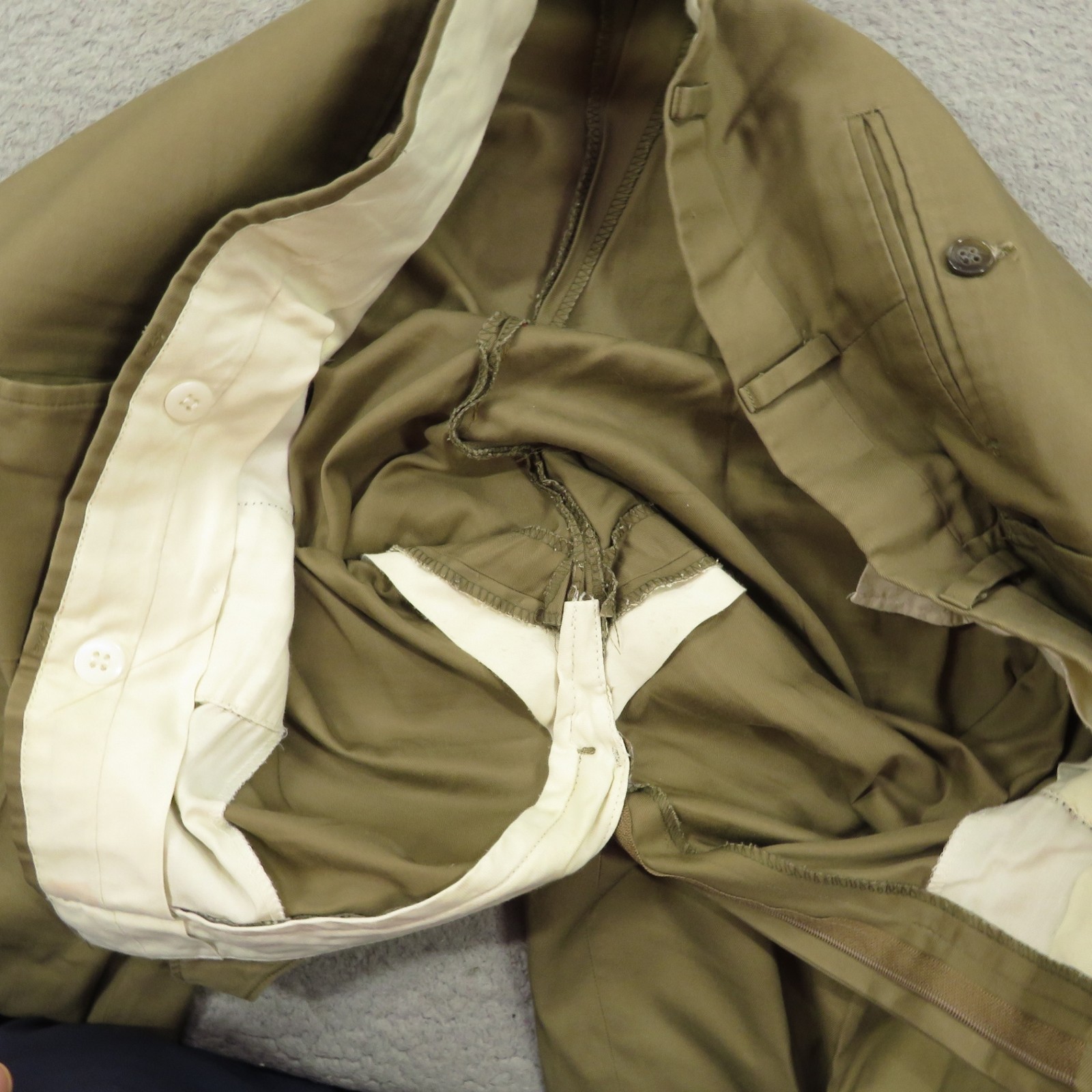 Brooks Brothers Suit 42R Cotton Khaki Made in USA 80s Pleated 36×30 Trouser Pant