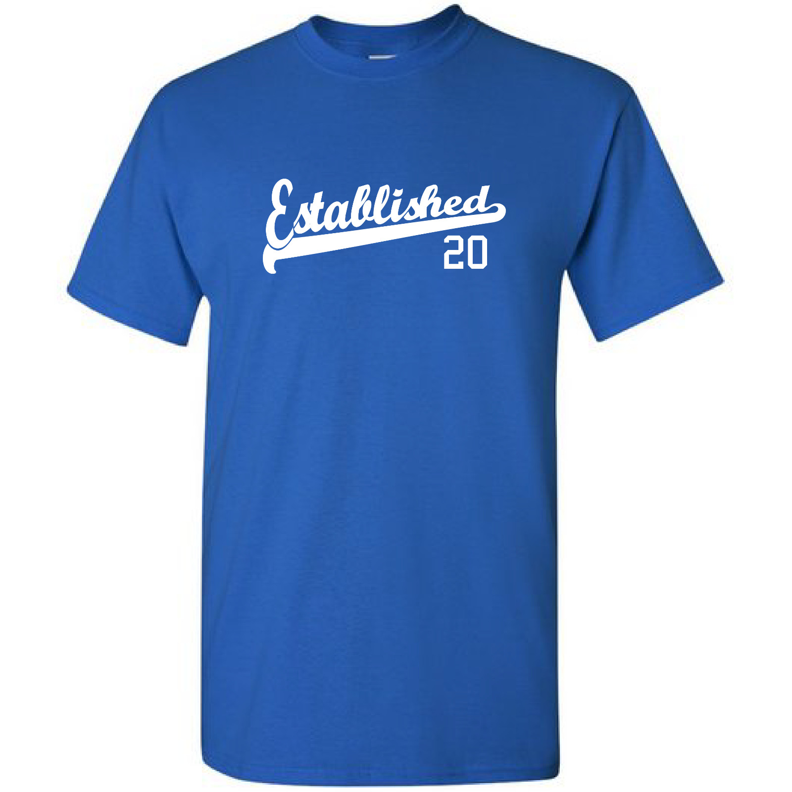 Established 20 Birthday Anniversary Script Tail 2020 Tee Shirt All Size & Color
