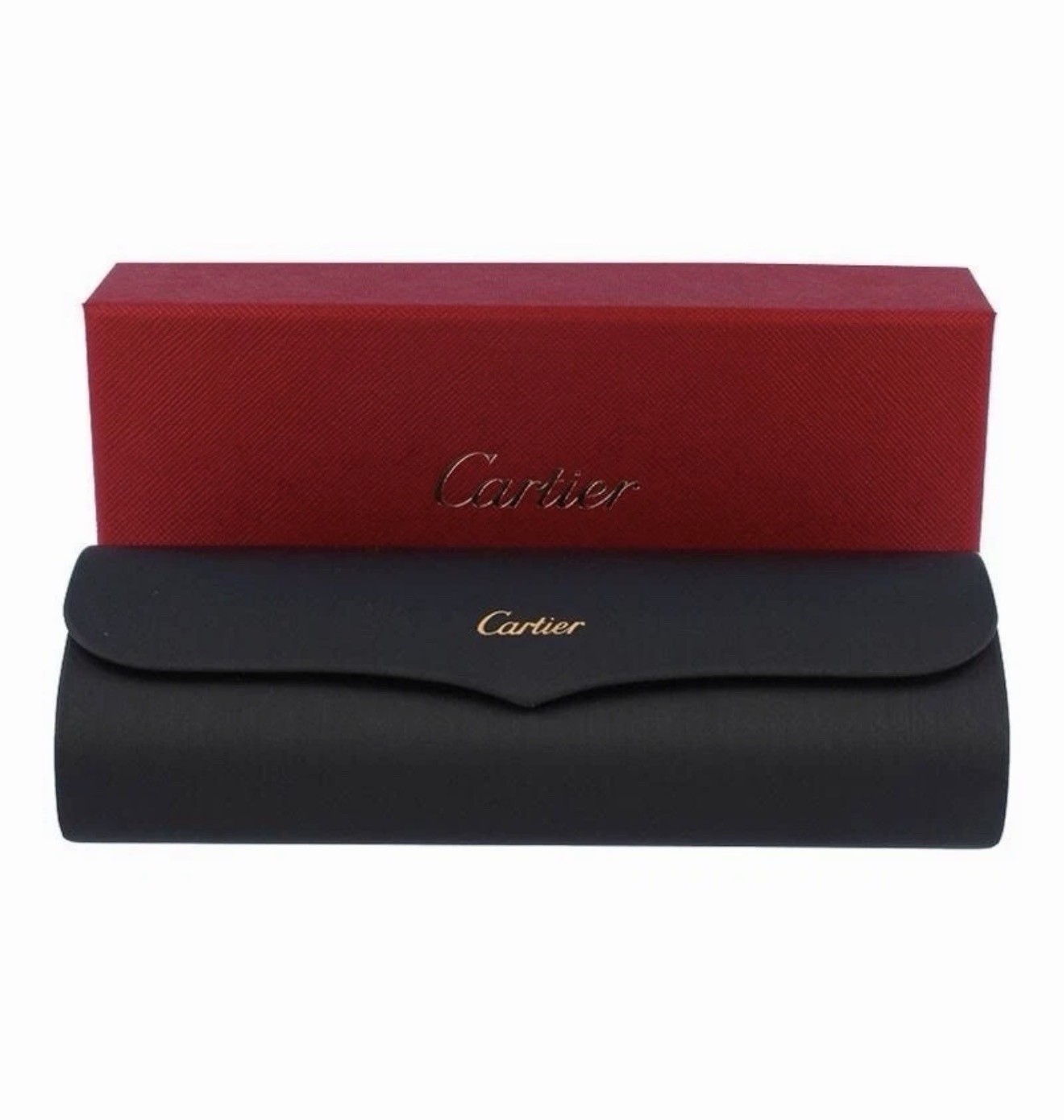 CARTIER CT0579S 005 Gold Black Dark Grey Lens Rectangular Sunglasses AUTHENTIC