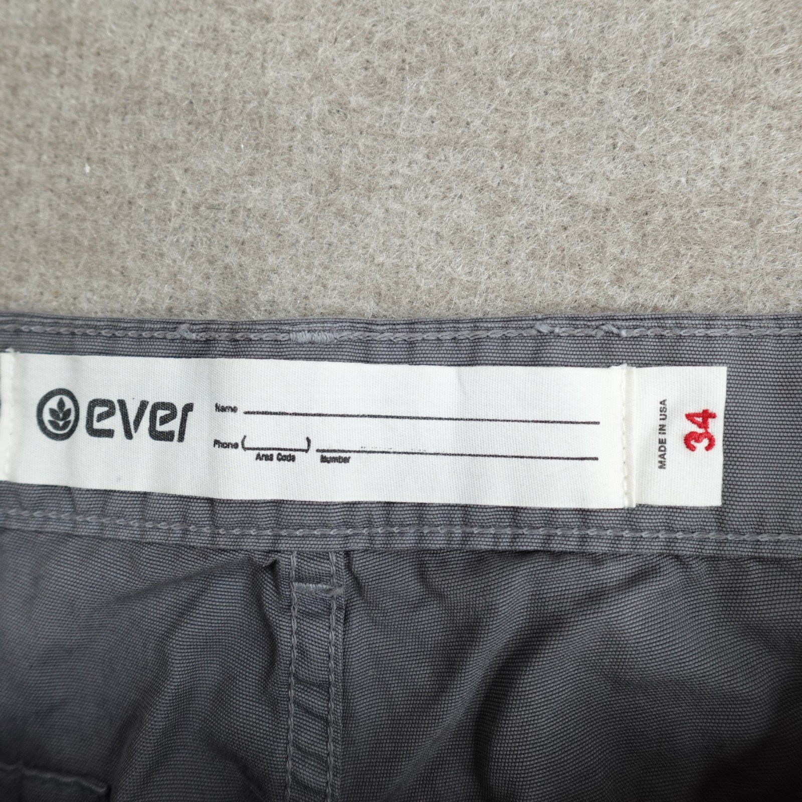 Ever Shorts 34 Gray Solid 7″ in Cotton Banning 8.5″ in Made in USA NEW