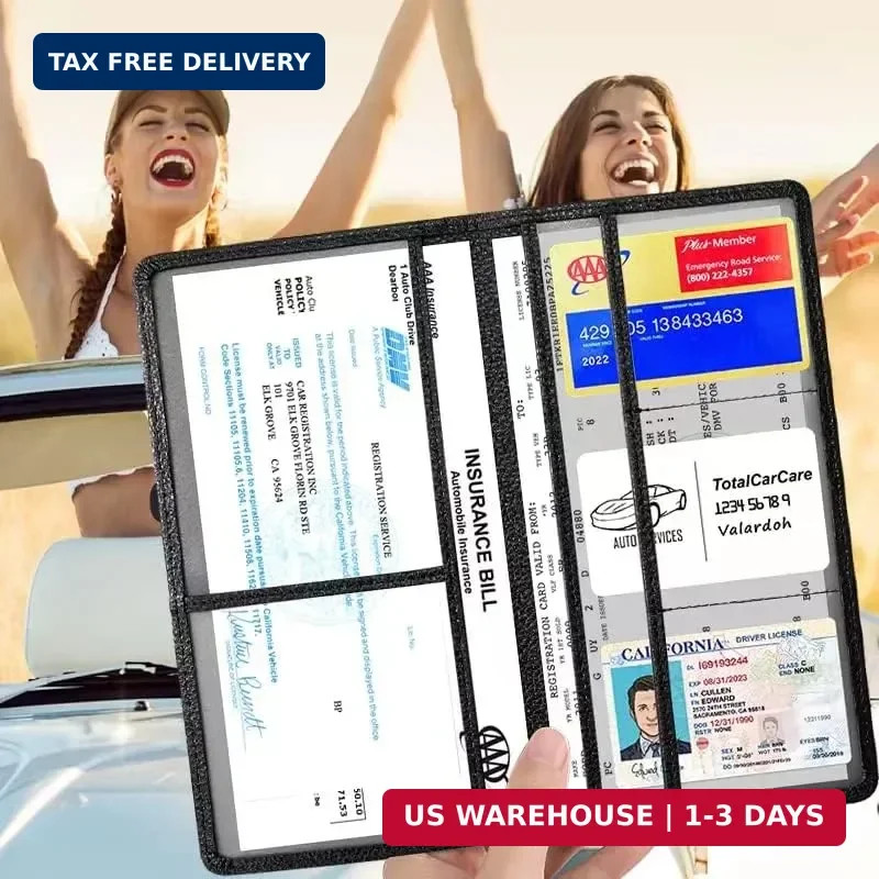 Valardoh Premium Car Registration and Insurance Card Holder, Car Document Holder