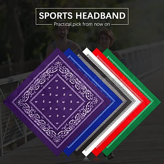 3-12 Pcs 100% Cotton Paisley Print Bandana Head Warp Scarf Headband Neck Cover