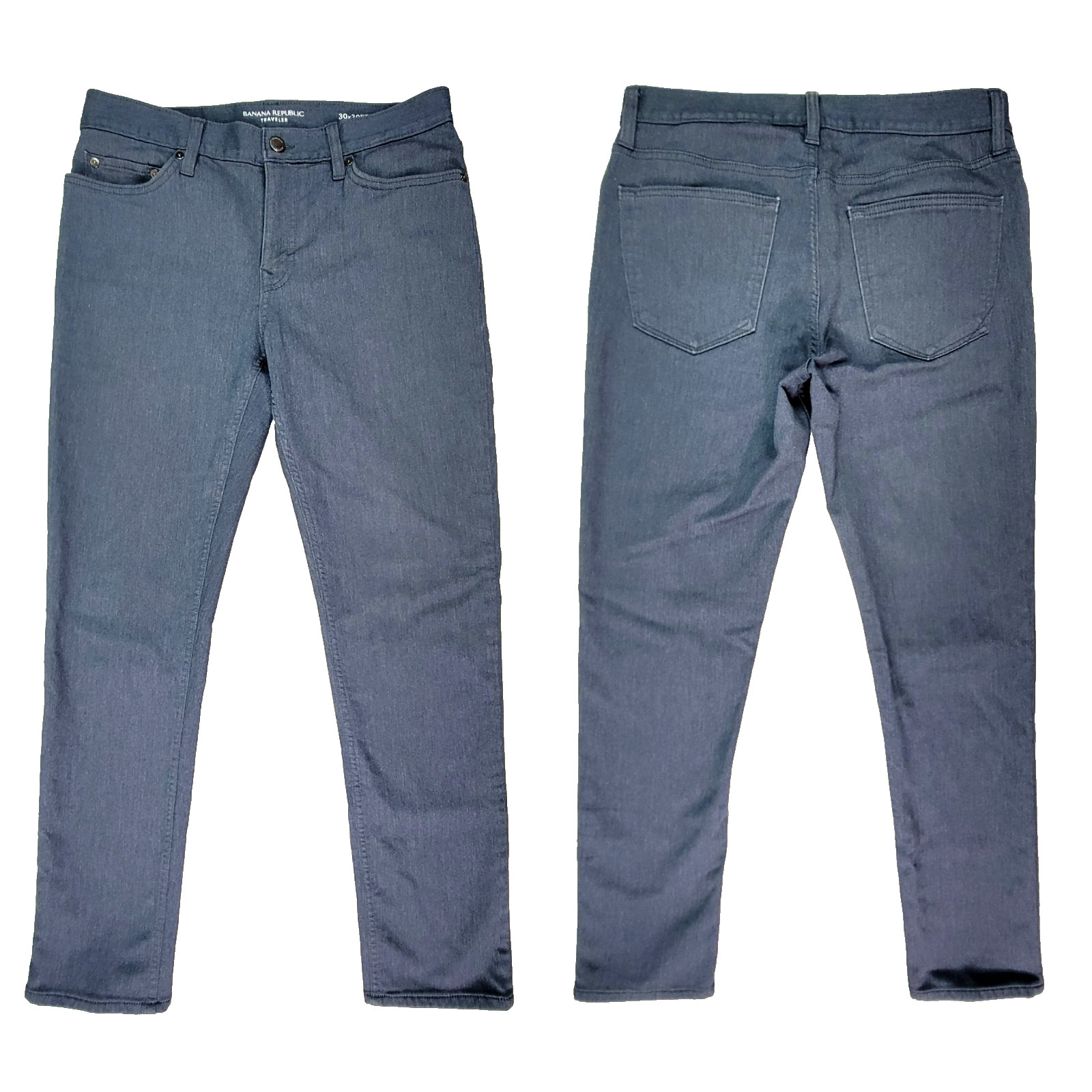 Banana Republic Mens Jeans (Actual 30X29) Traveler Slim Fit Heathered Navy