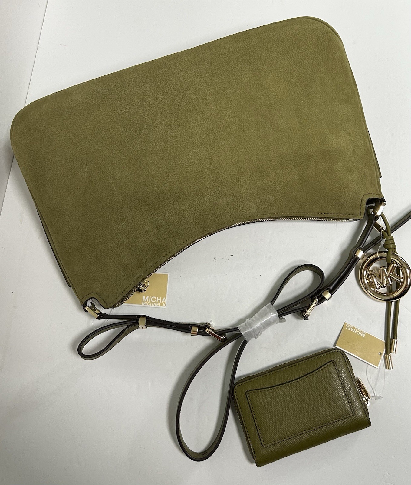 MICHAEL KORS NWT PISTACHIO NOLITA SHOULDER BAG & WALLET ~ GENUINE LEATHER