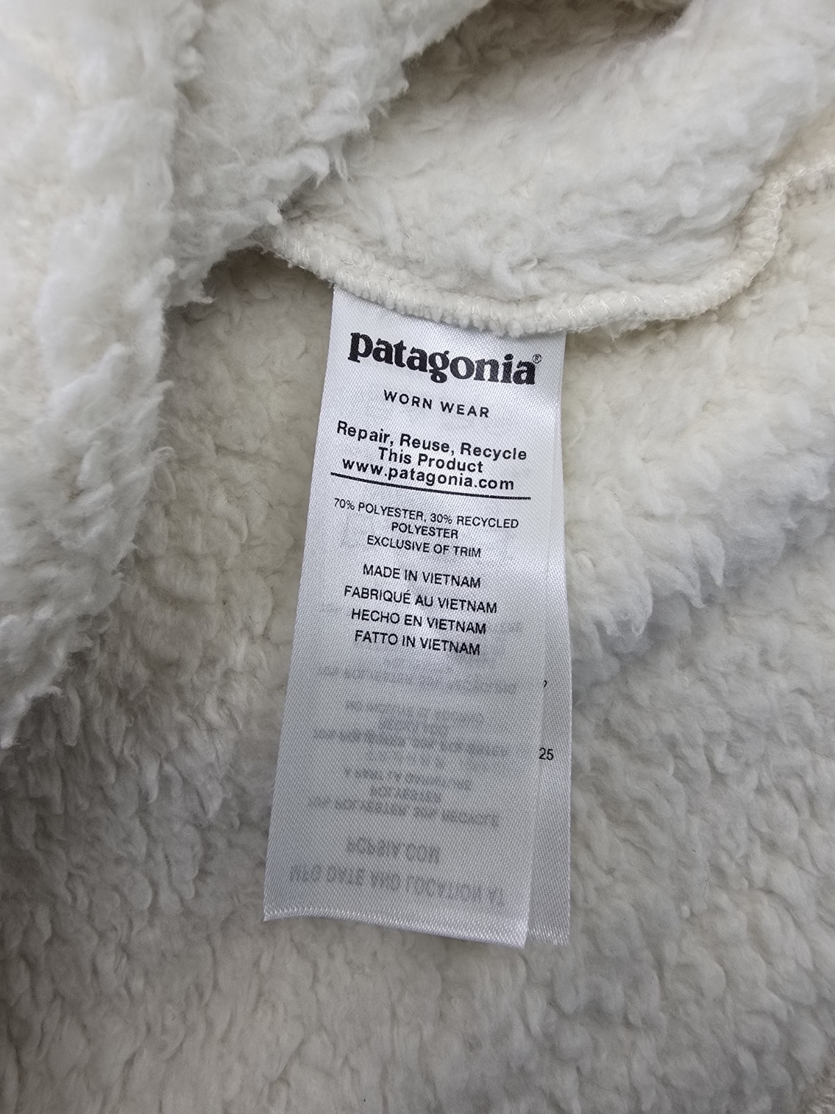 Patagonia Women’s Size S Los Gatos 1/4 Zip Fleece Pullover Ivory Sherpa EUC