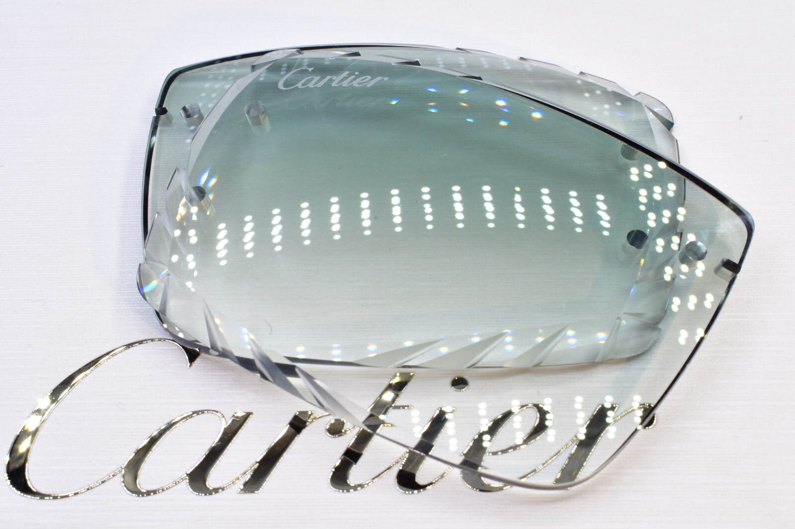 Cartier big c diamond cut lenses wood horn trivex Sunglasses ct0092o Green Smoke