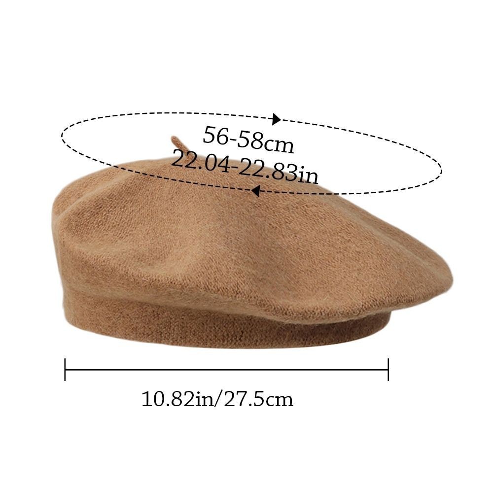 Warm French Style Lightweight Casual Classic Beanie Solid Color Wool Beret hat