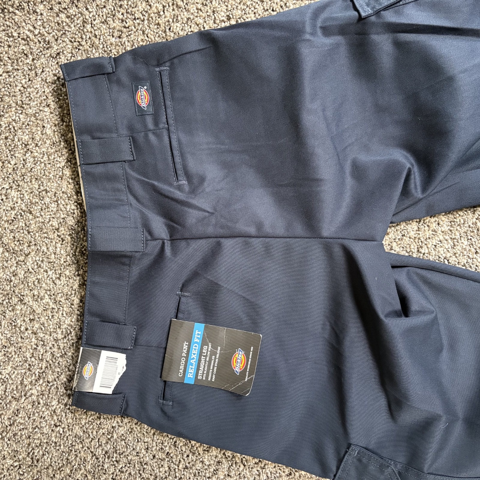 Dickies Men’s Relaxed Fit Straight Leg Cargo Work Pant Navy new 34×32