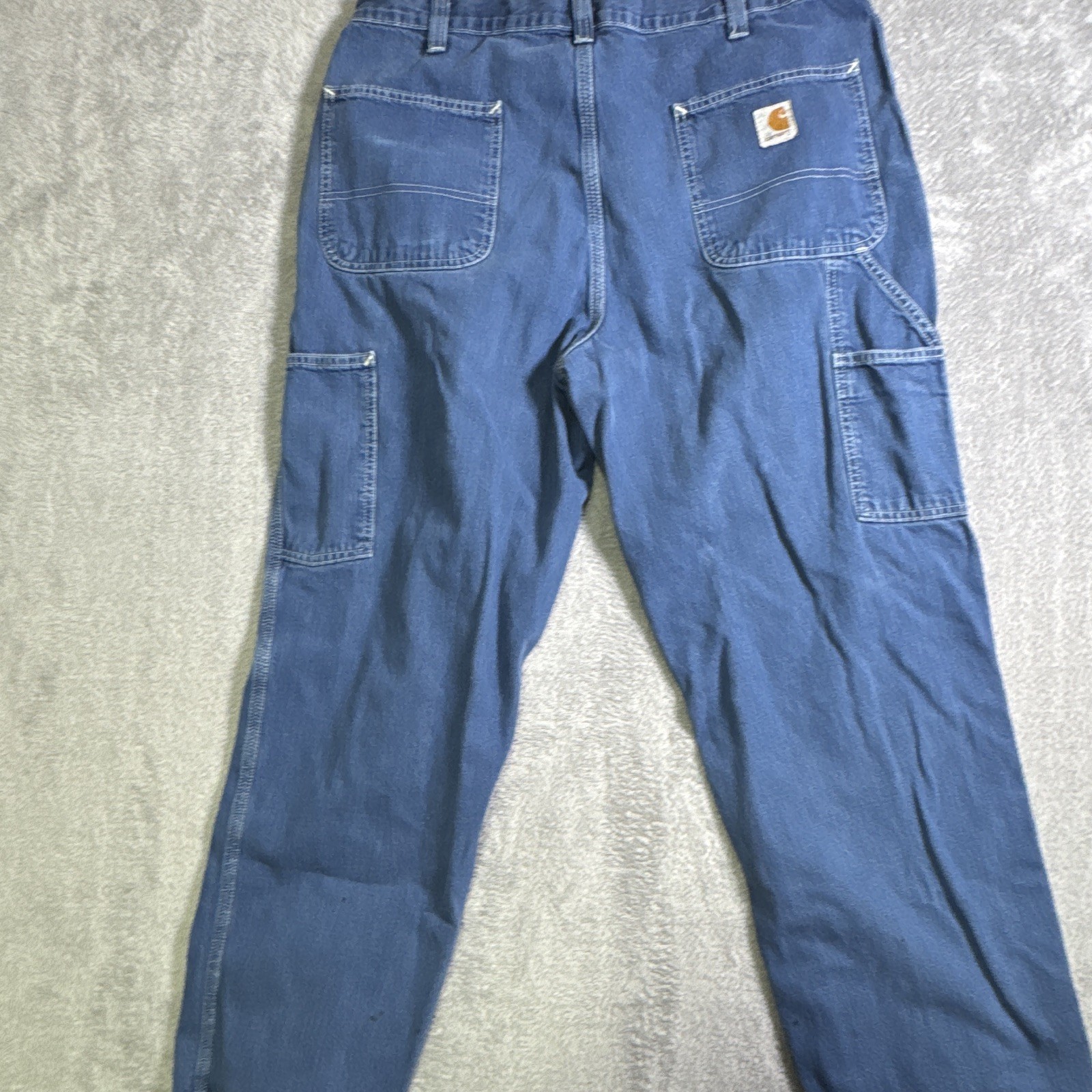 Carhartt Dungaree FU denim Work jeans 36w 30L has black paint stains in pictures