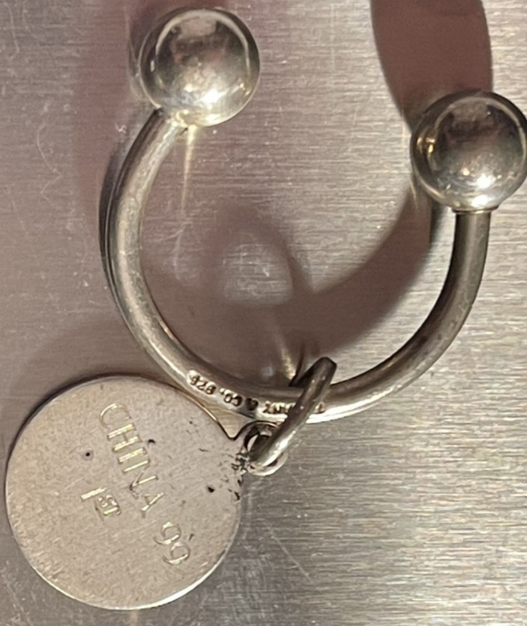 1999 TIFFANY & CO “1ST PLACE” HORSESHOE KEY CHAIN .925 STERLING SILVER 10+ GRAMS