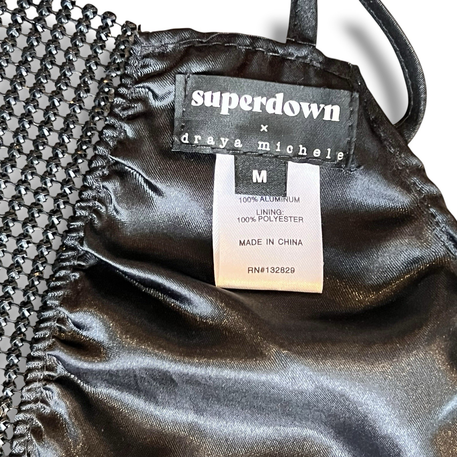 Superdown x Draya Michele 100% Aluminum Wrap Blouse Sleeveless Backless M Club