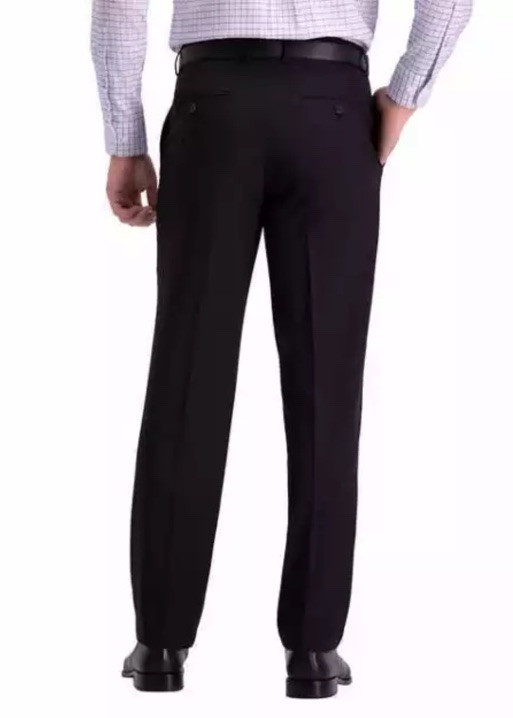 Haggar Men Black Premium Comfort Straight Fit Stretch Dress Pants Size 40X30