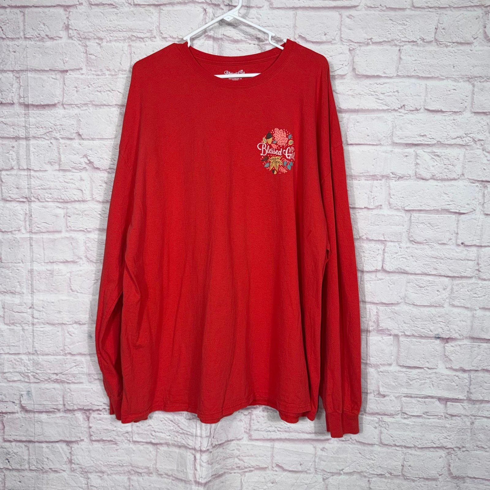 Blessed Girl Long Sleeve T-Shirt Feeling Thankful Design 3X