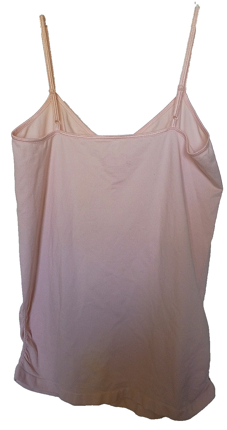 Candie’s 92% nylon, 8% spandex solid pink camisole XL