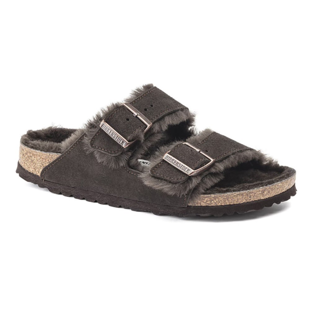 Birkenstock Arizona Shearling Suede Leather Unisex Sandals – Mocha