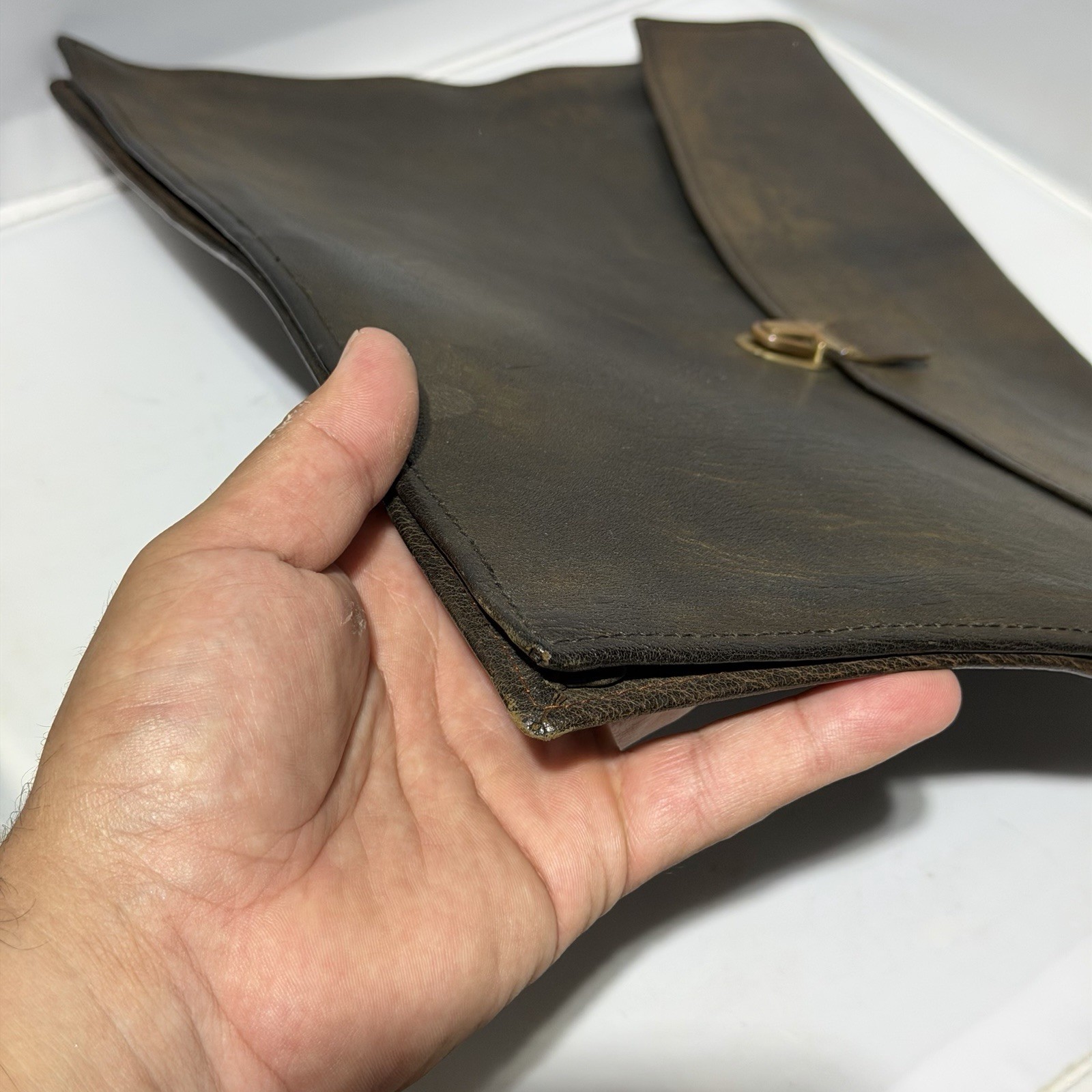 Vintage Coach No. 105 Executive Leather Envelope 66 Water Buffalo Brown RARE ⭐️