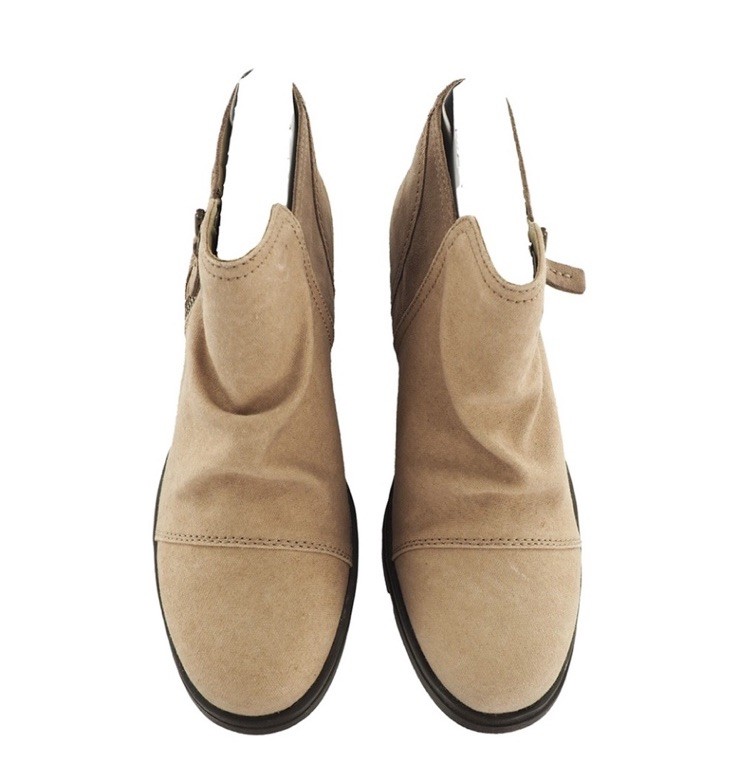 Sorel Major Low Size 6 Tan Canvas Suede Ankle Side Zip Ankle Boots Outdoors New