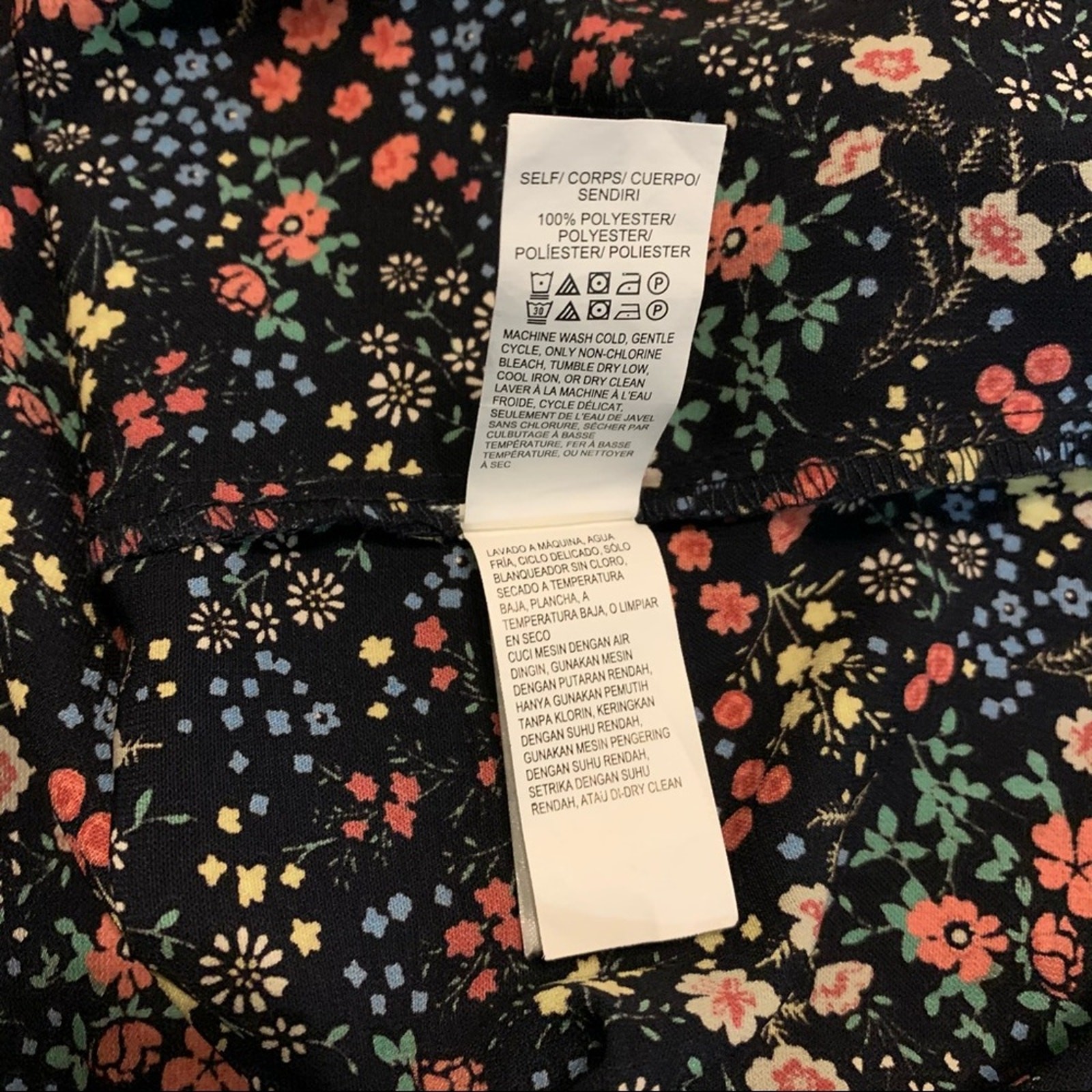 Lucky Brand Ditsy Floral Off The Shoulder Boho Mini Dress Black Multicolor Small