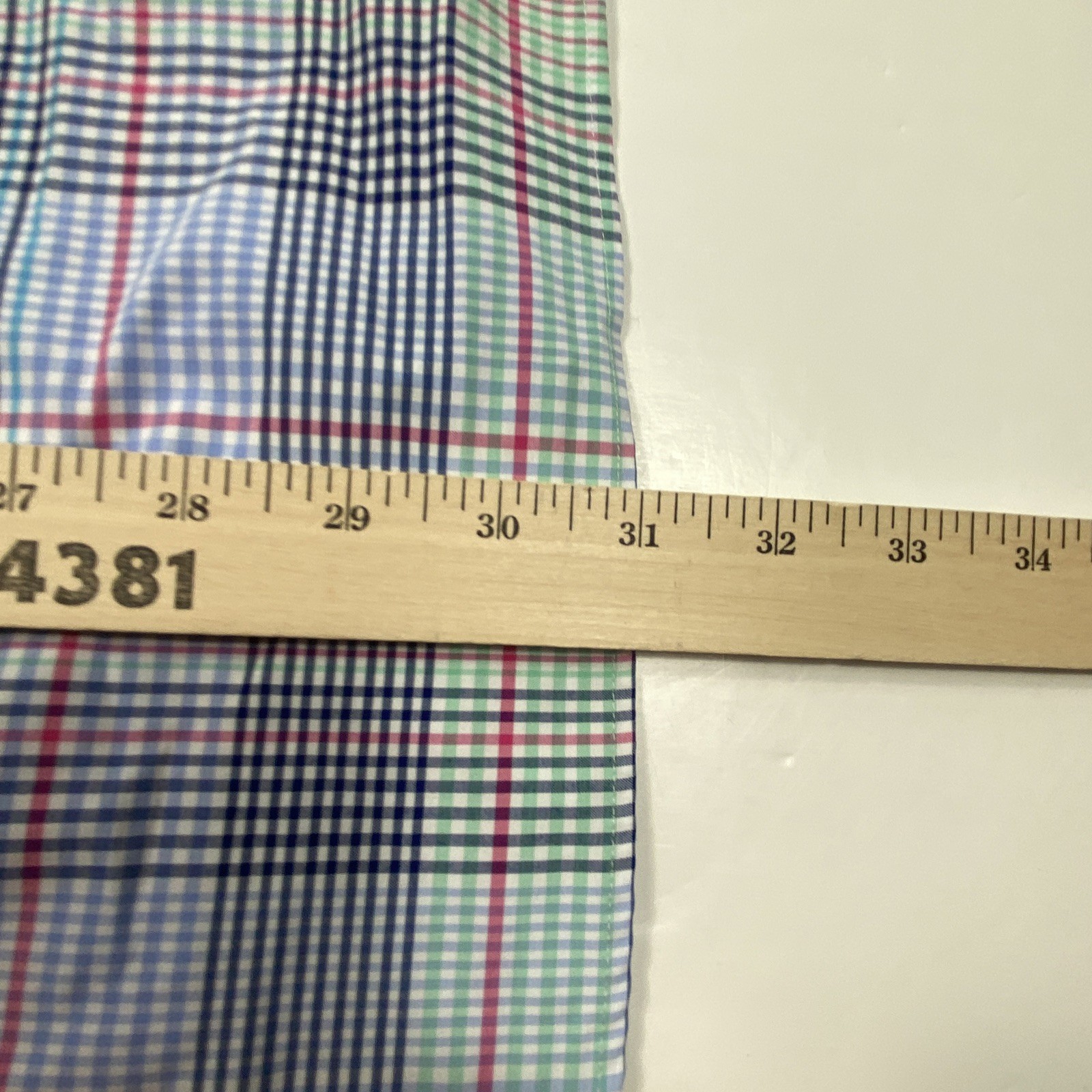 Polo Ralph Lauren Classic Fit Plaid Performance Shirt Nylon Poly Pink Blue Large