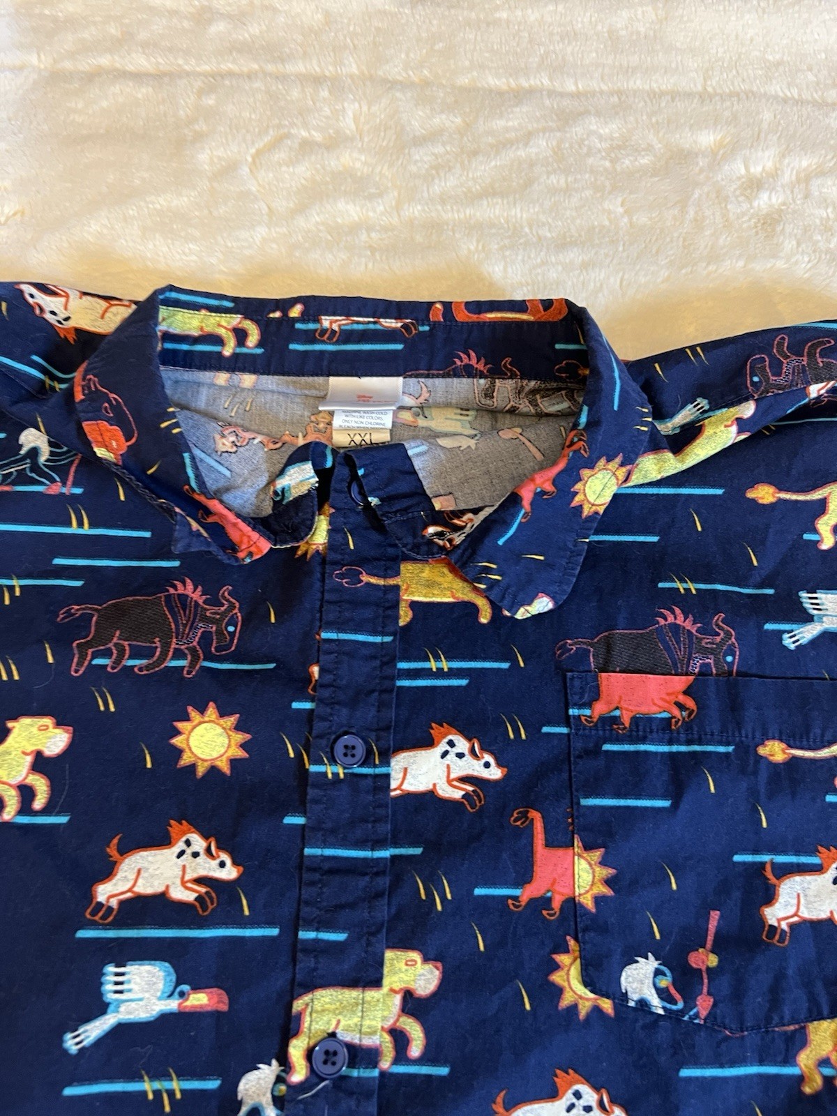 Disney The Lion King XXL Button Up Shirt Hakuna Matata Timon Pumbaa Simba AOP…